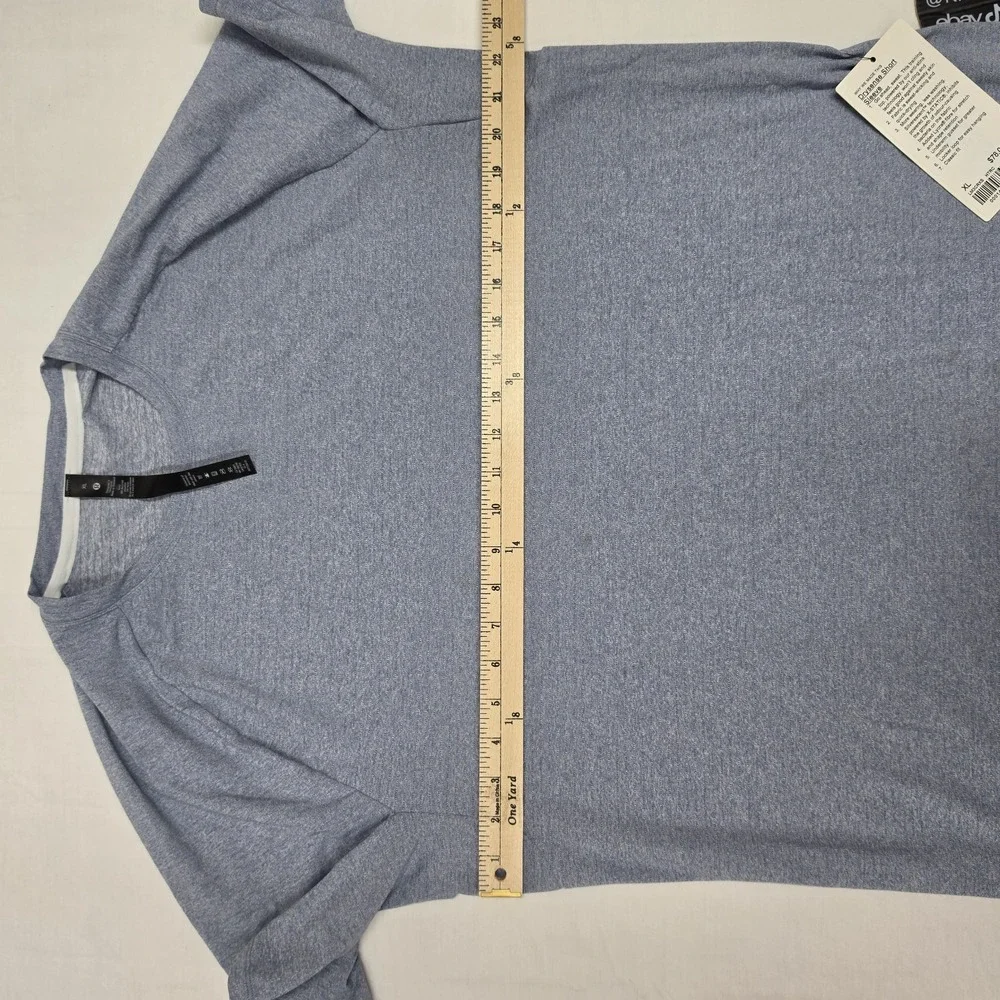 STAINED Lululemon Drysense Short Sleeve HTRC Heathered Blue Men's Size XLarge